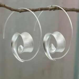 Silver Spiral Earrings #631